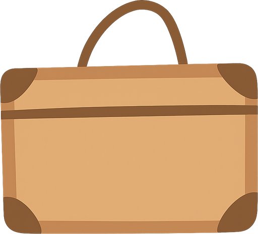 A suitcase. No background. Transparent background. Blank background. No shadows. 2d. In-Game asset. flat