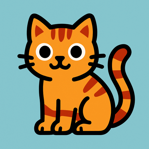 cat.
In-Game asset.  2d.  High contrast.  No shadows