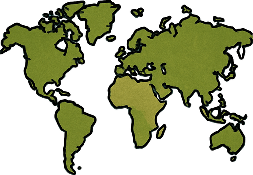 A small world map.
In-Game asset.  2d.  High contrast.  No shadows