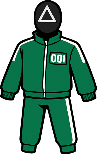 Player and squid game uniform.
In-Game asset.  High contrast.  No shadows