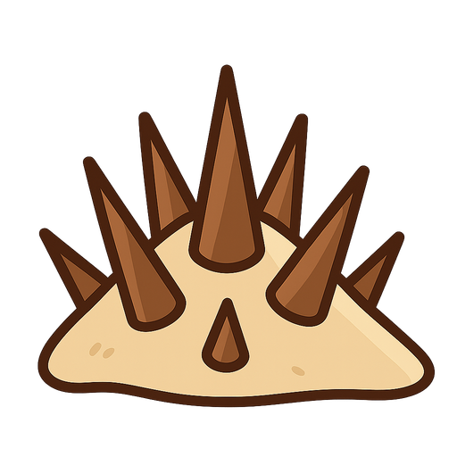 Spike. No background. Transparent background. Blank background. No shadows. 2d. In-Game asset. flat