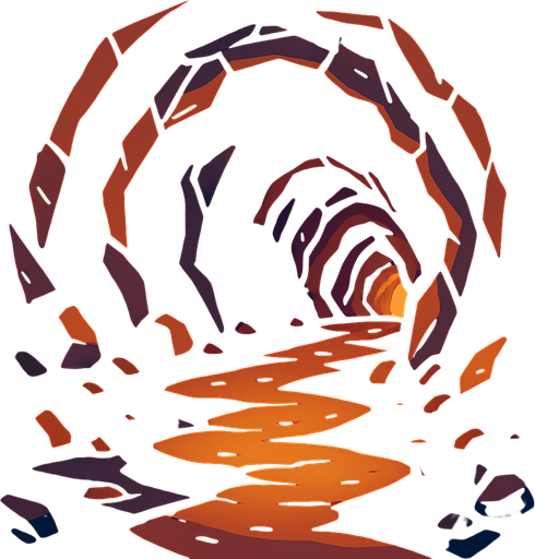 Deep cave with cartoonish style.
In-Game asset.  2d.  High contrast