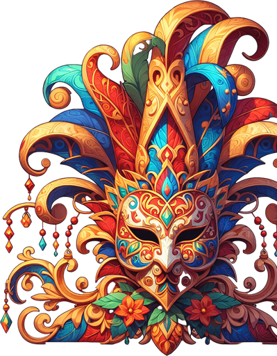 carnevale.
Single Game Texture. In-Game asset. 2d. Blank background. High contrast. No shadows.
