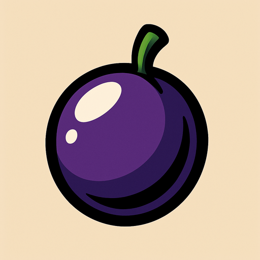 One single grape.
In-Game asset.  2d.  High contrast.  No shadows