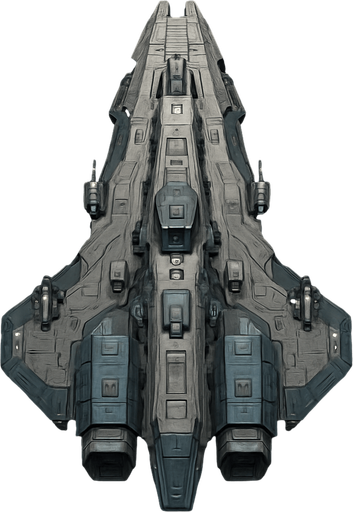 Uzay temalı Savaş Gemisi, gerçekçi, yazısız üstten görünüm. 
In-Game asset.  High contrast.  No shadows