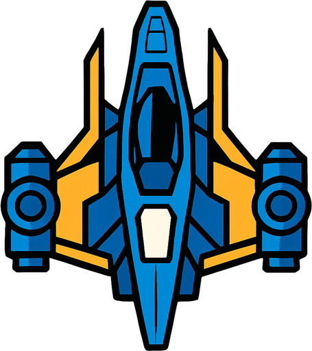 Space ship.
In-Game asset.  2d.  High contrast.  No shadows