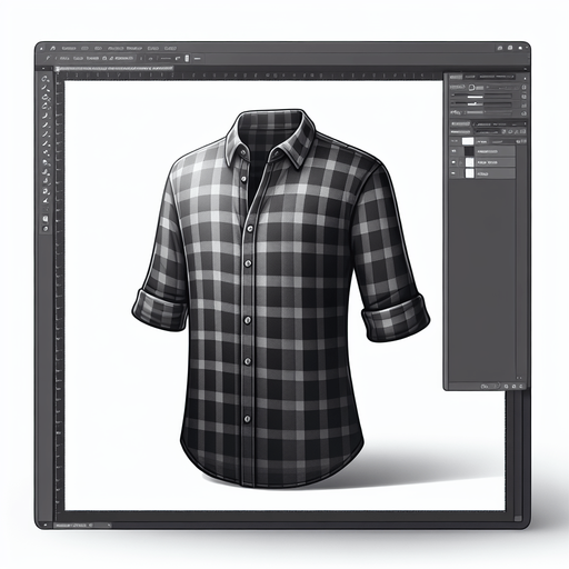 Plaid button up shirt.
Single Game Texture.  In-Game asset.  2d.  Blank background.  High contrast.  No shadows