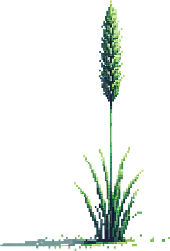 pixelart of a single tall grass stem.
2d sprite, white background
