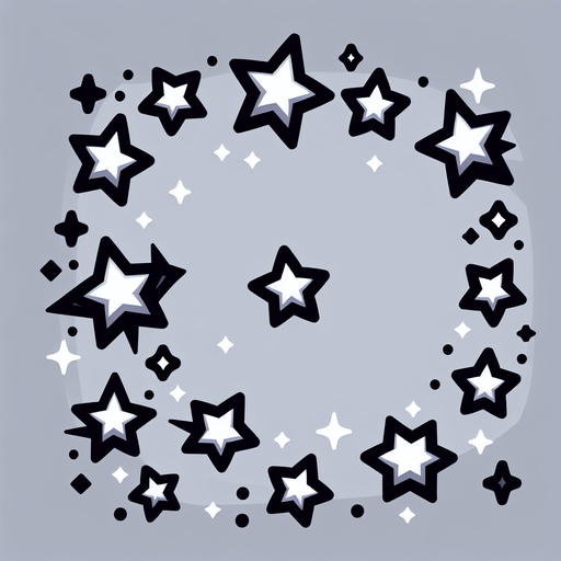 Little stars.
Single Game Texture. In-Game asset. 2d. Blank background. High contrast. No shadows.