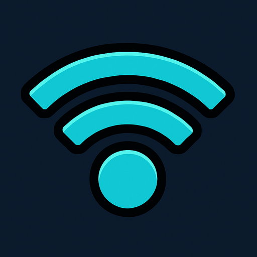 WiFi symbol.
In-Game asset.  2d.  High contrast.  No shadows