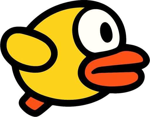 Make it flapy bird shape.
2d.  High contrast.  No shadows