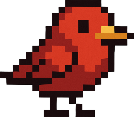 Bird pixel.
In-Game asset.  2d.  High contrast.  No shadows