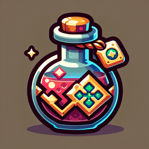 potion.
Single Game Texture. In-Game asset. 2d. Blank background. High contrast. No shadows.