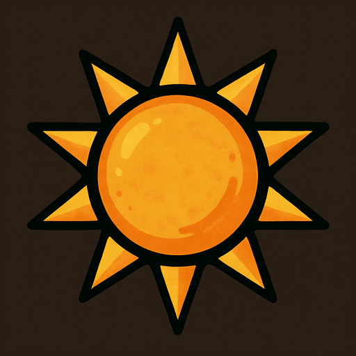 Sun.
In-Game asset.  2d.  High contrast.  No shadows