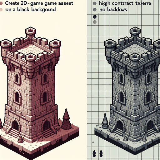 Tower.
Single Game Texture.  In-Game asset.  2d.  Blank background.  High contrast.  No shadows