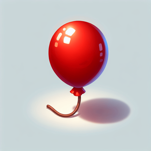 kırmızı balon.
Single Game Texture.  In-Game asset.  2d.  Blank background.  High contrast.  No shadows