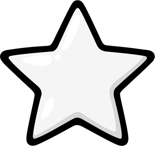 white shiny star.
In-Game asset.  2d.  High contrast.  No shadows