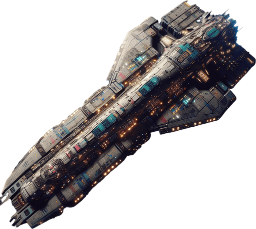 top down battle ship alien on space.
Single Game Texture.  space full of stars background