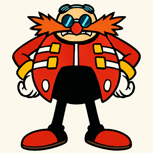 make sonic's enemy doctor eggman.
In-Game asset.  High contrast.  No shadows