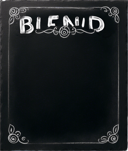 Text "NOVICE BLEND" in chalk, handwritten