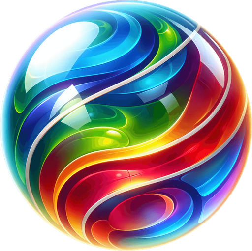 COLORED GLASS MARBLE.
Single Game Texture. In-Game asset. 2d. Blank background. High contrast. No shadows.