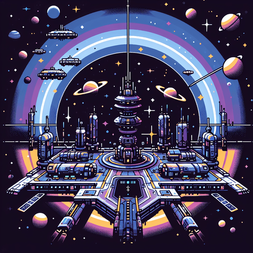 uzay üssü galaksi.
Single Game Texture.  In-Game asset.  2d.  Blank background.  High contrast.  No shadows