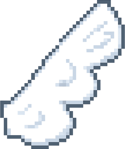Alas de ángel blancas estilo pixel art. No background. Transparent background. Blank background. No shadows. 2d. In-Game asset. flat