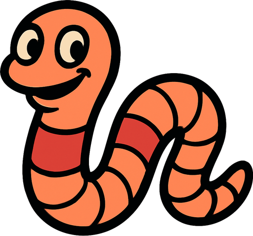 Worm.
In-Game asset.  2d.  High contrast.  No shadows