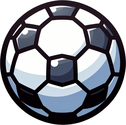 Soccer ball.
Single Cartoon Game Texture. In-Game asset. 2d. Blank background. High contrast. No shadows.