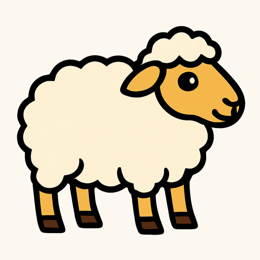 Koyun.
In-Game asset.  2d.  High contrast.  No shadows