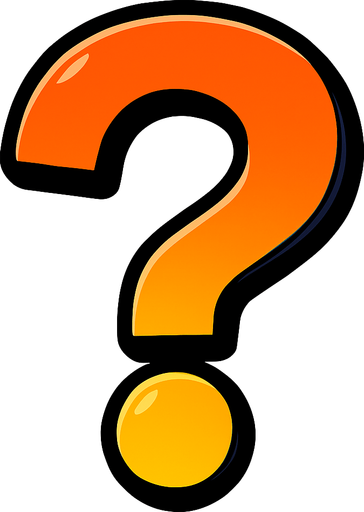 A giant question mark. Anime style..
In-Game asset.  2d.  High contrast.  No shadows