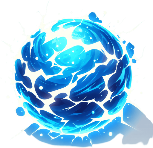 blue thunder orb entity.
Single Game Texture.  In-Game asset.  2d.  Blank background.  High contrast.  No shadows