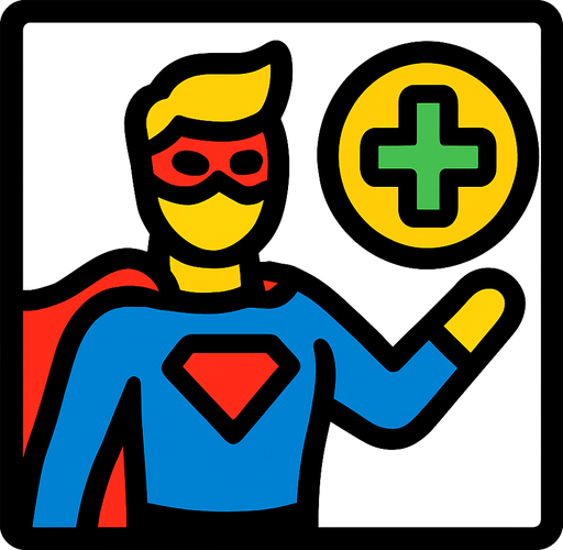 Superhero heal.
In-Game asset.  2d.  High contrast.  No shadows