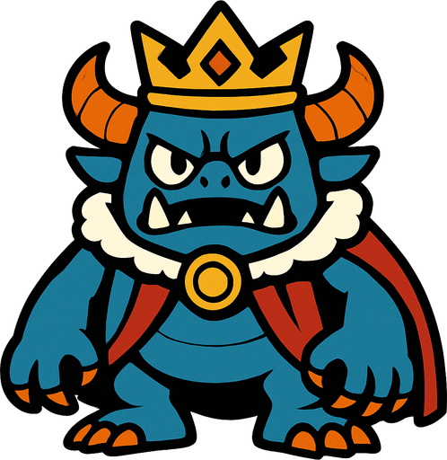 King monster.
In-Game asset.  2d.  High contrast.  No shadows
