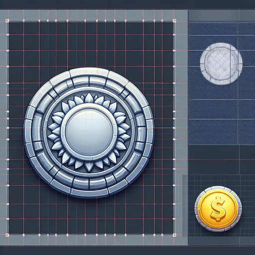 moneda de silver.
Single Game Texture.  In-Game asset.  2d.  Blank background.  High contrast.  No shadows