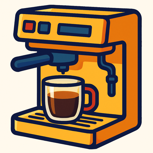 coffee machine.
In-Game asset.  2d.  High contrast.  No shadows