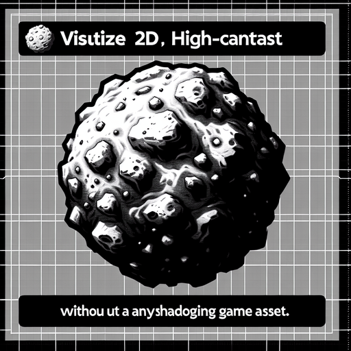 Asteroid.
Single Game Texture.  In-Game asset.  2d.  Blank background.  High contrast.  No shadows