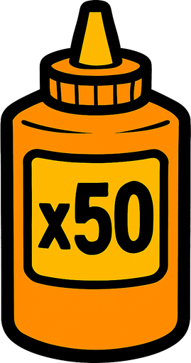 Mustard Bottle, label is x50.
In-Game asset.  2d.  High contrast.  No shadows