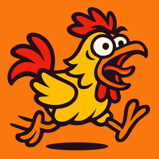 make the runner as crazy chicken.
In-Game asset.  2d.  High contrast.  No shadows