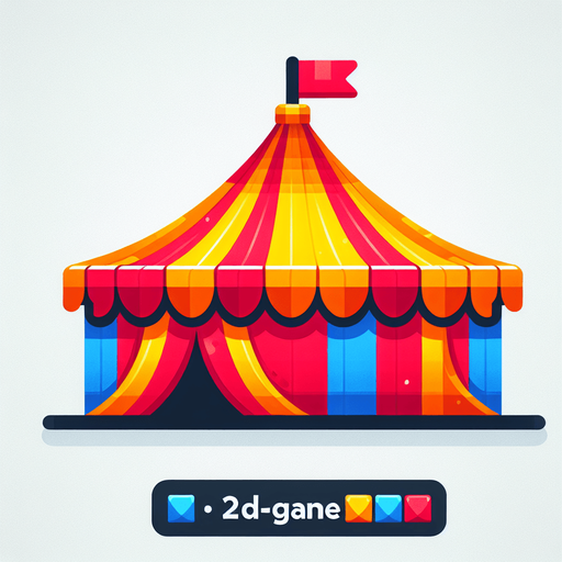 circus tent.
Single Game Texture.  In-Game asset.  2d.  Blank background.  High contrast.  No shadows