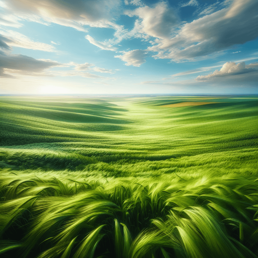 a green field
background