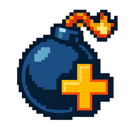 powerup icon for an additional charge of a bomb, retro arcade game.
In-Game asset.  2d.  High contrast.  No shadows