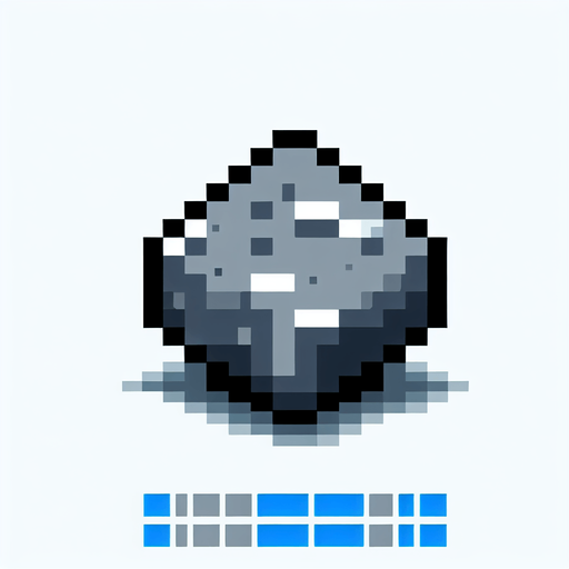 Grey pixelated rock.
Single Game Texture.  In-Game asset.  2d.  Blank background.  High contrast.  No shadows