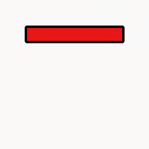 simple health bar one color red A little above the screen..
In-Game asset.  2d.  High contrast.  No shadows