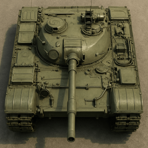 Military tank, top view