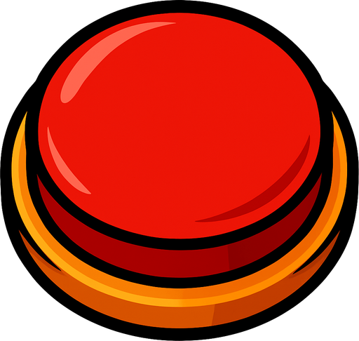 Red button.
In-Game asset.  2d.  High contrast.  No shadows
