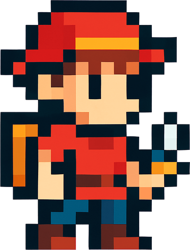 pixel art 2D Char.
In-Game asset.  2d.  High contrast.  No shadows