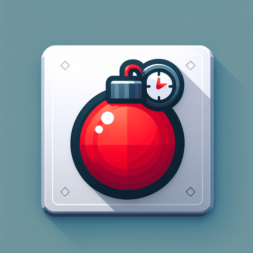 красная взрывчатка с таймером.
Single Game Texture. In-Game asset. 2d. Blank background. High contrast. No shadows.