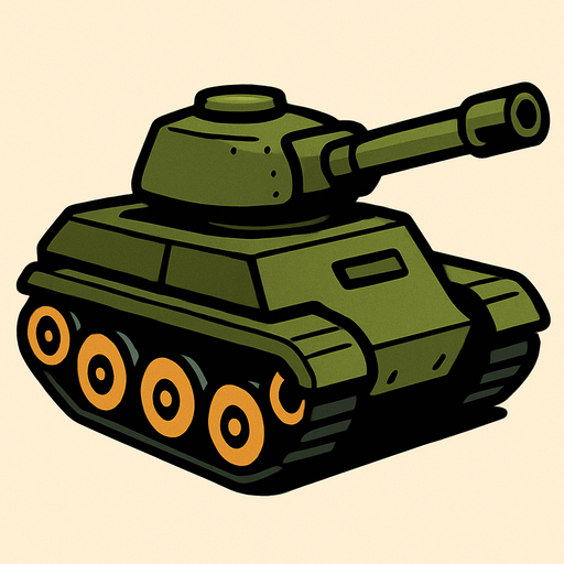 Un tanque.
In-Game asset.  2d.  High contrast.  No shadows