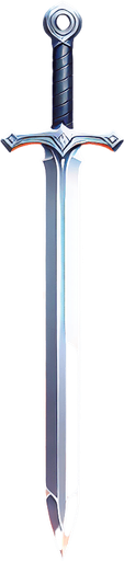 Sword.
Single Game Texture.  In-Game asset.  2d.  Blank background.  High contrast.  No shadows. 2d